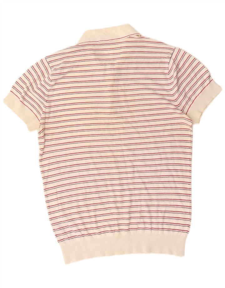 French Connection Pull col polo homme petit blanc rayé