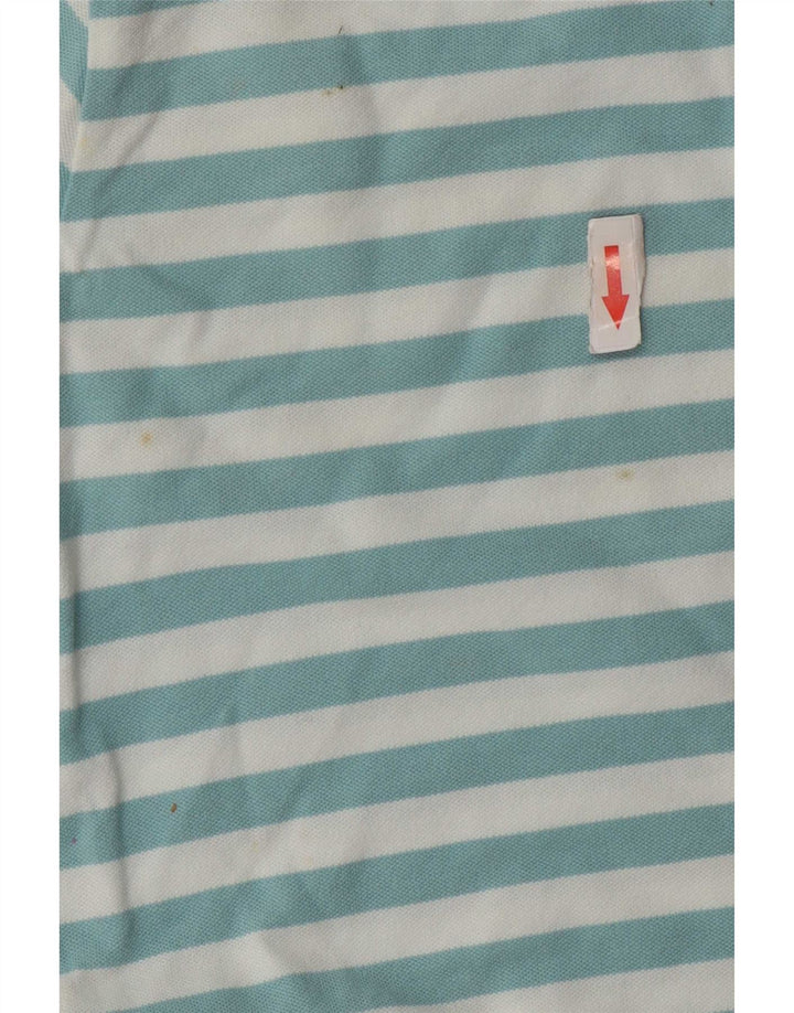 Slam Polo Femme UK 14 Coton Rayé Bleu Moyen