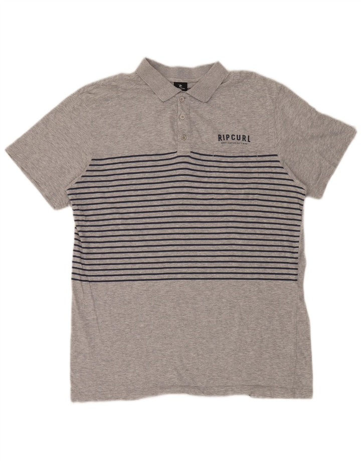 Rip Curl Polo coupe décontractée pour hommes, grand rayé gris