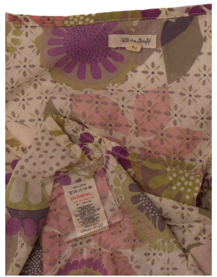 WHITE STUFF Robe basique pour femme UK 14 Coton floral violet moyen