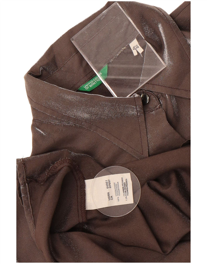 Benetton Femme Chemisier IT 44 Gris Moyen Viscose