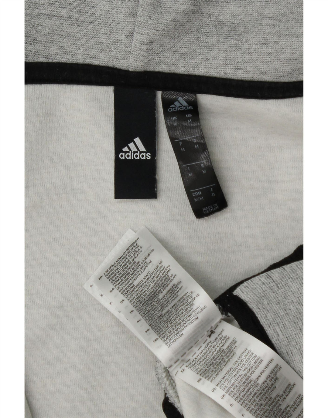 ADIDAS Mens Zip Hoodie Sweater Medium Grey Cotton Vintage Adidas and Second-Hand Adidas from Messina Hembry 