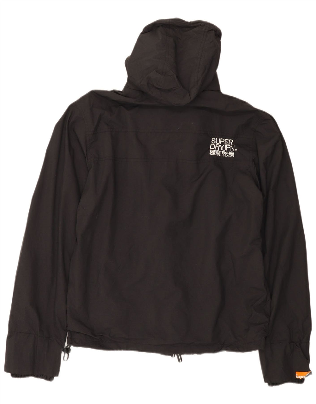 Superdry Veste de pluie à capuche pour homme UK 40 Large Noir Nylon
