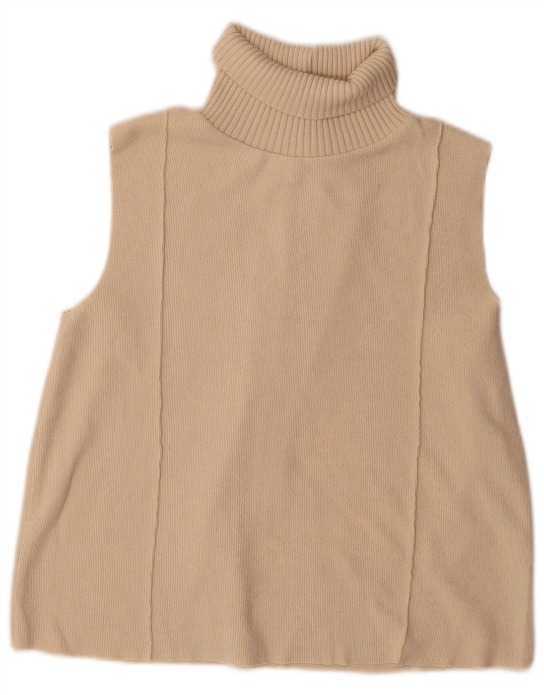 Zara Femme Gilet Débardeur UK 10 Petit Beige Polyester