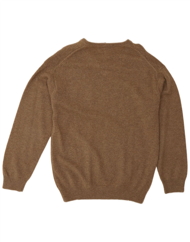 Gant Pull col V Homme Marron Moyen Moucheté Laine d'Agneau