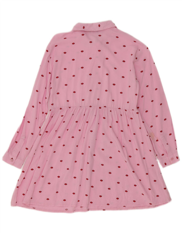 Benetton Robe trapèze à manches longues et motif abstrait pour femme UK 10 Small Rose