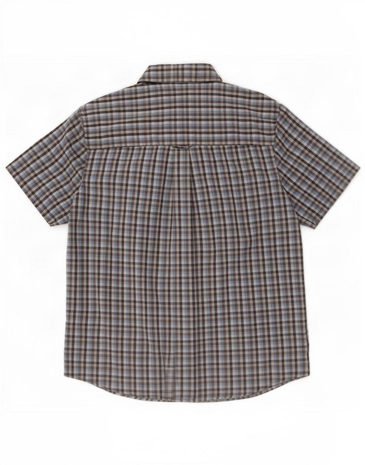 Chaps Chemise à manches courtes pour homme facile d'entretien en coton vichy multicolore