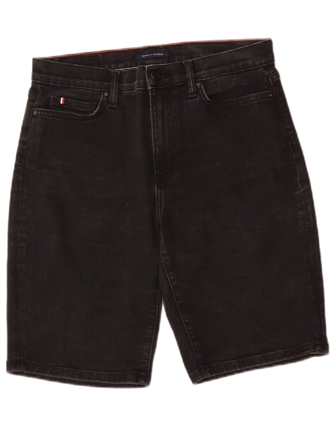 Tommy Hilfiger Bermuda Slim Denim W29 Femme Noir Moyen Coton