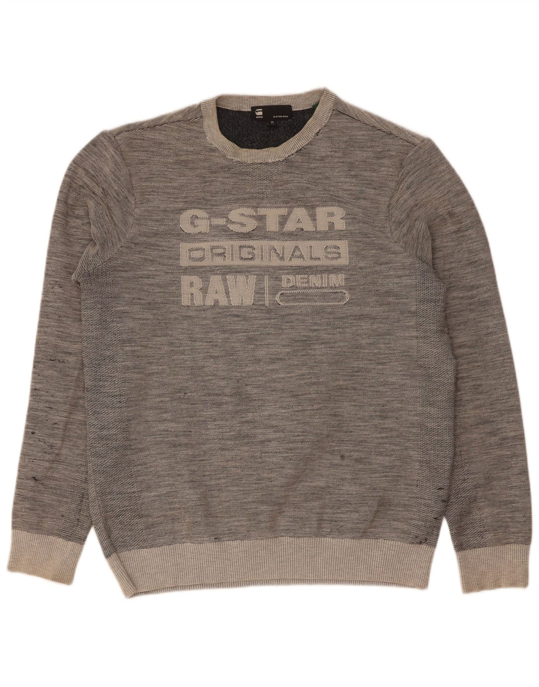 G-Star Sweat-Shirt Graphique Homme Gris Moyen Moucheté Coton