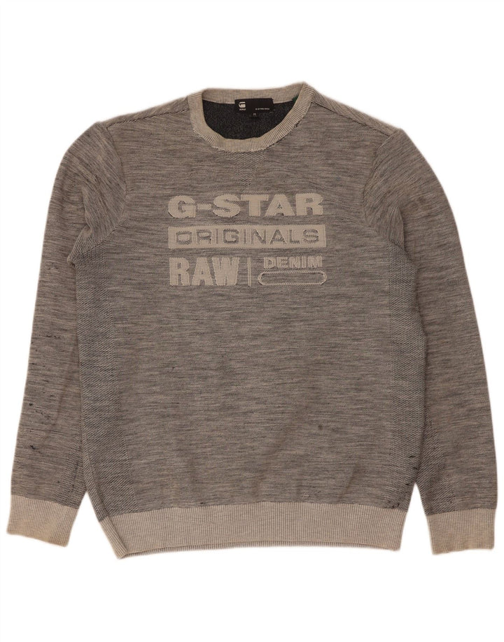 G-Star Sweat-Shirt Graphique Homme Gris Moyen Moucheté Coton
