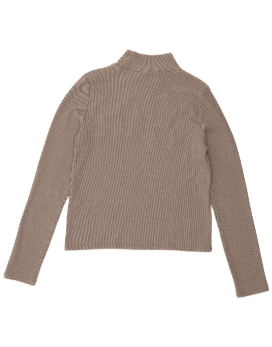 Zara Femme Crop Top Manches Longues UK 14 Large Gris Polyester
