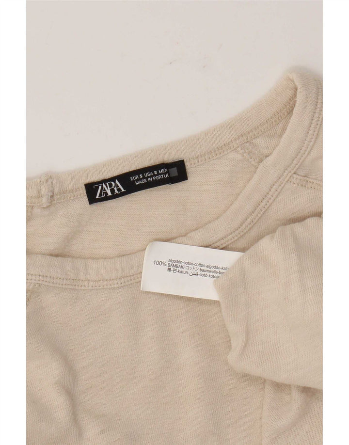 Zara Homme Top Manches Longues Petit Coton Beige