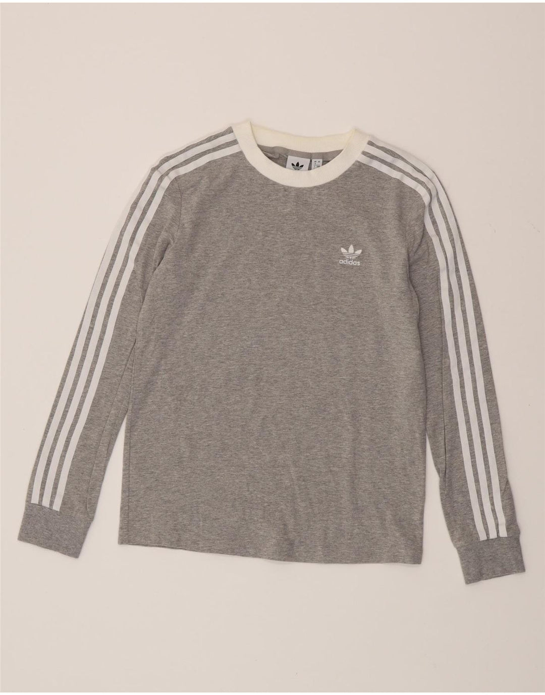 ADIDAS Haut à manches longues pour femme UK 8 Petit coton moucheté gris