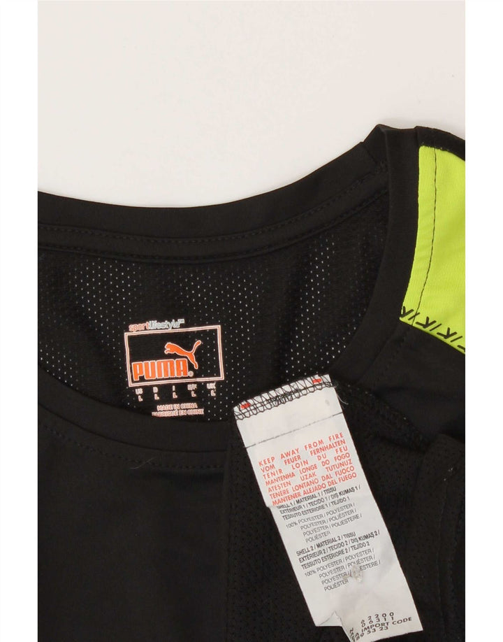 Puma T-shirt graphique pour hommes, grand, noir, polyester color block