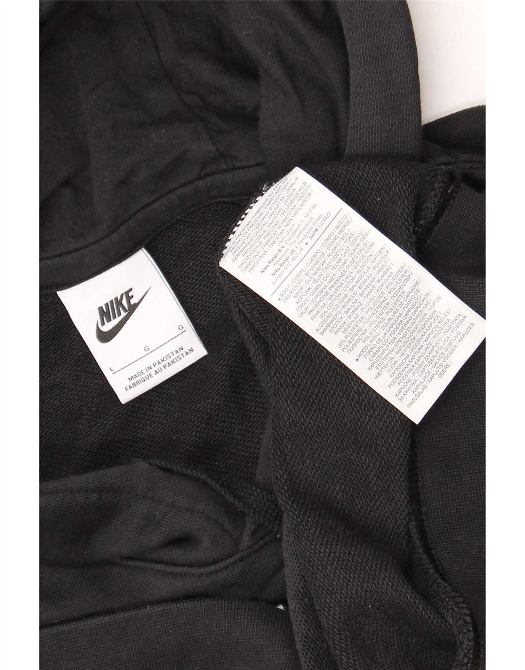 Nike Pull à capuche pour homme en coton noir Taille L