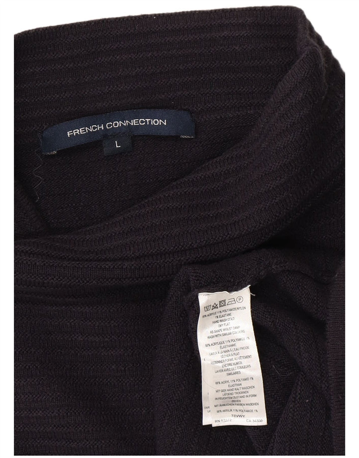 FRENCH CONNECTION Pull col roulé pour femme UK 16 Large Noir