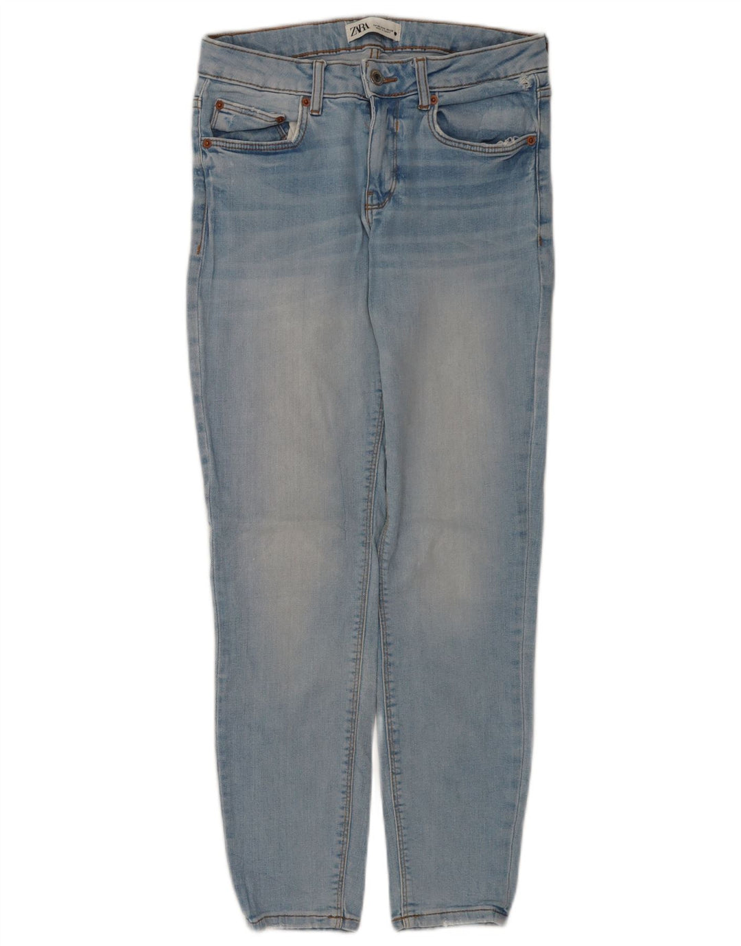 Zara Femme Jean Slim EU 38 Petit W28 L27 Bleu Coton