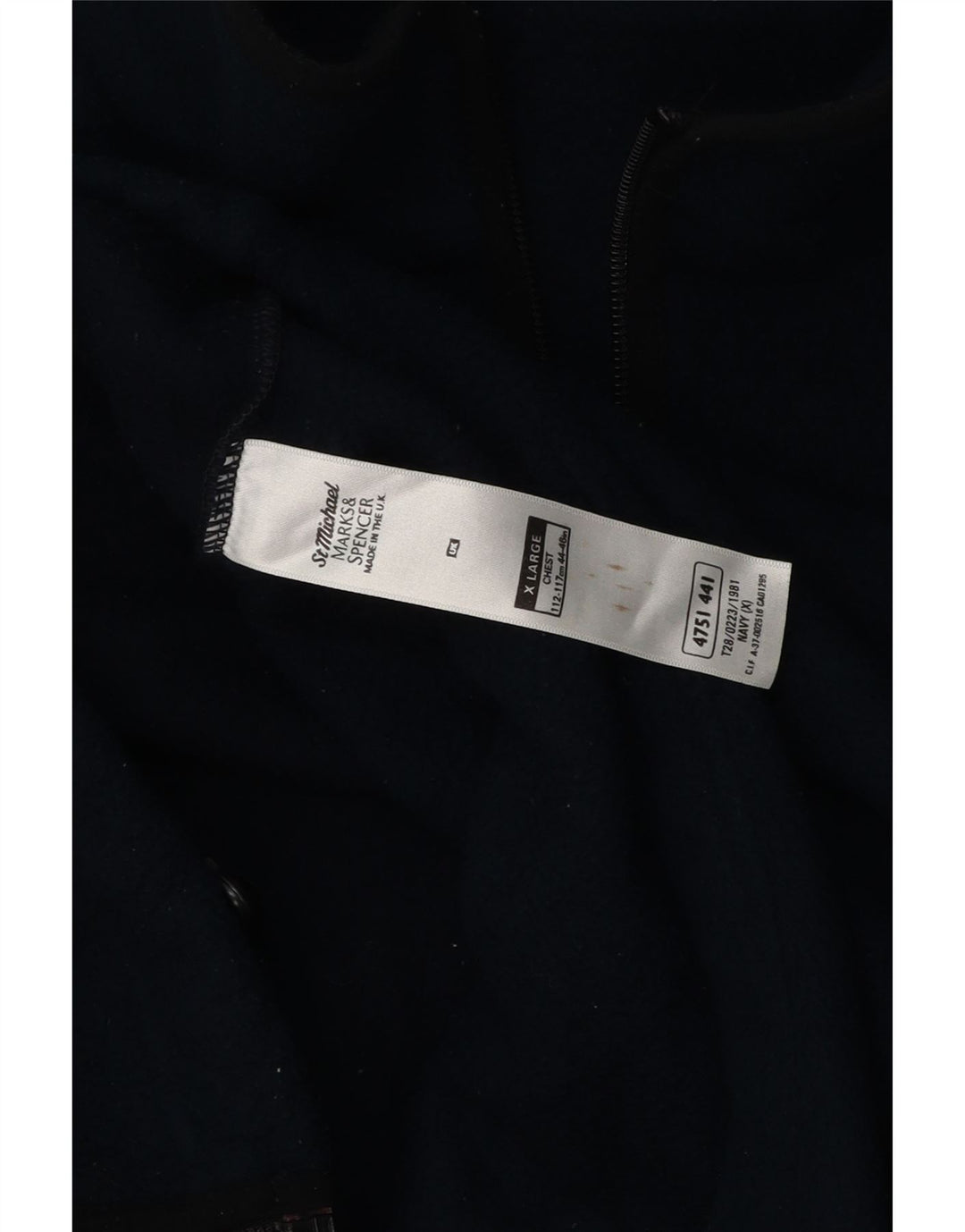MARKS & SPENCER Veste Polaire Homme UK 42 XL Bleu Marine Polyester