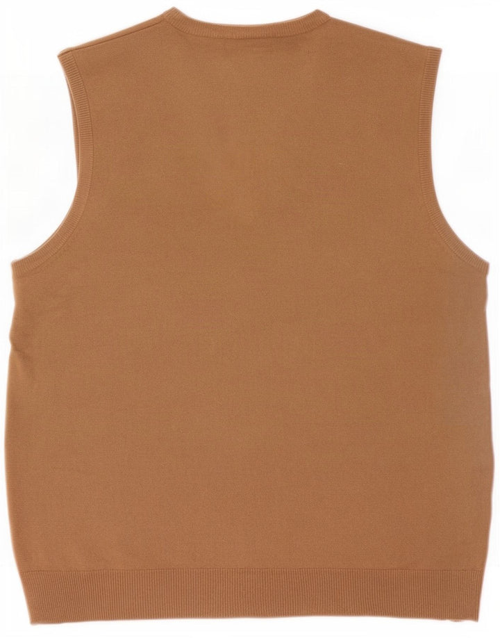 Marks & Spencer Débardeur Blue Harbor Vest pour hommes, grand, en acrylique beige