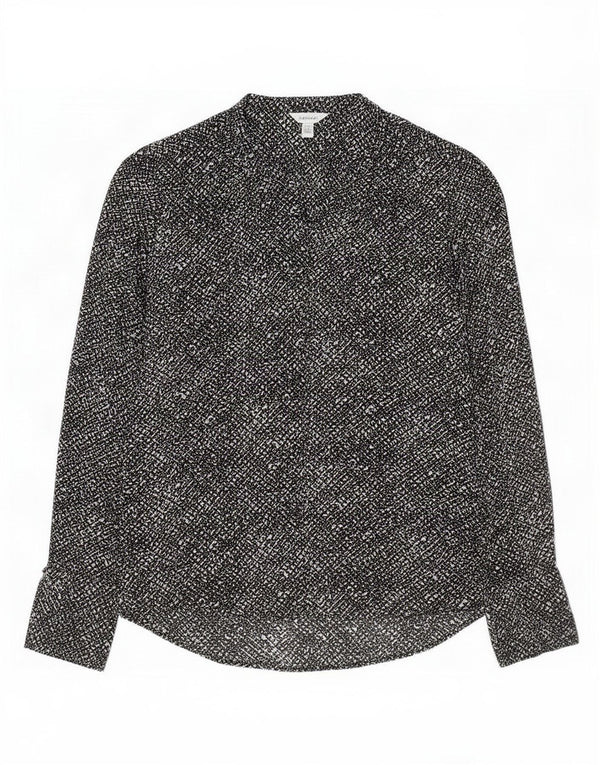 Calvin Klein Chemisier à manches longues à motif abstrait pour femme UK 6 XS Noir