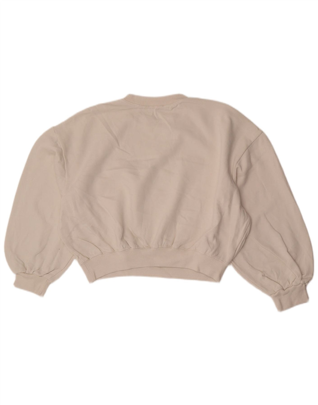 Zara Sweat-shirt court surdimensionné à manches 3/4 pour femme UK 14 Blanc moyen