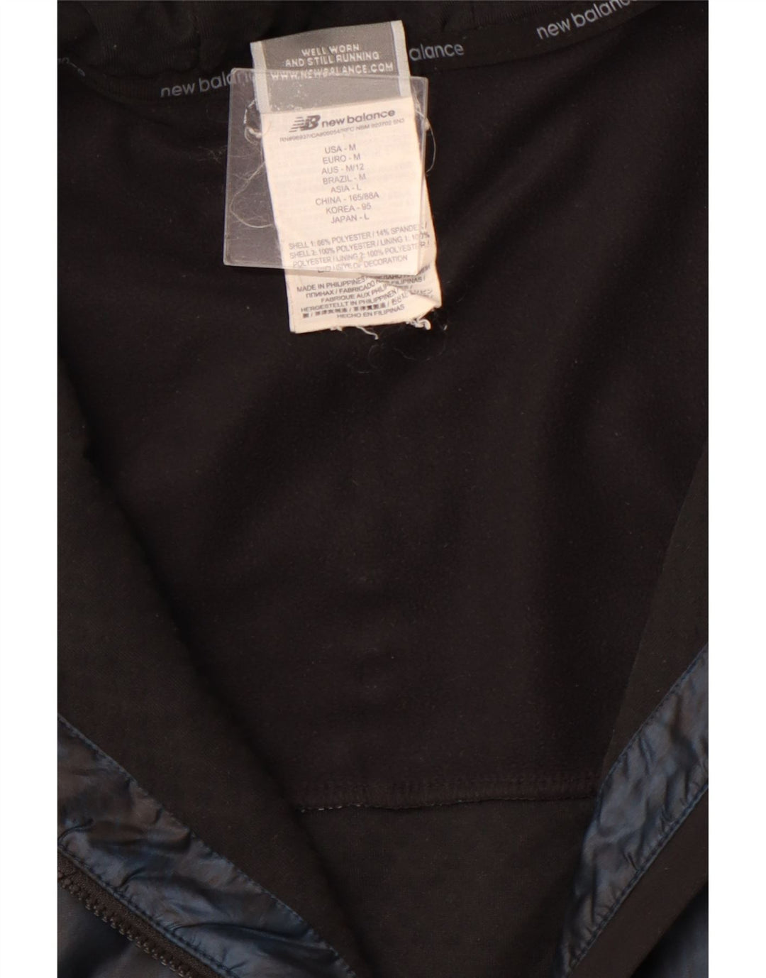 NEW BALANCE Veste de survêtement pour femme UK 14 Medium Black Colourblock