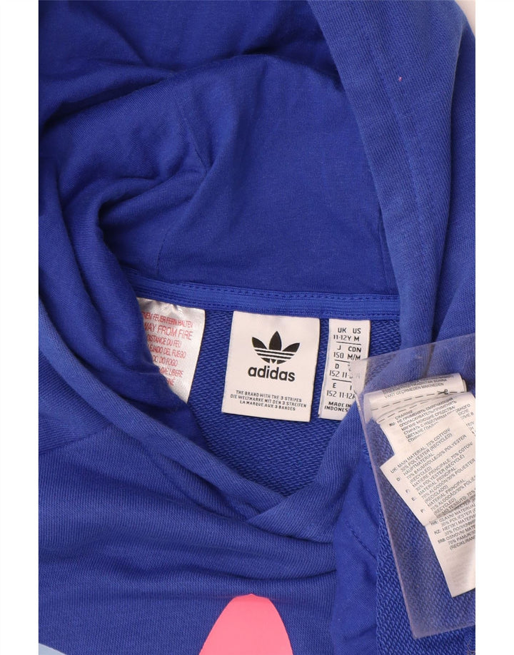 ADIDAS Pull à capuche graphique fille 11-12 ans Bleu Coton