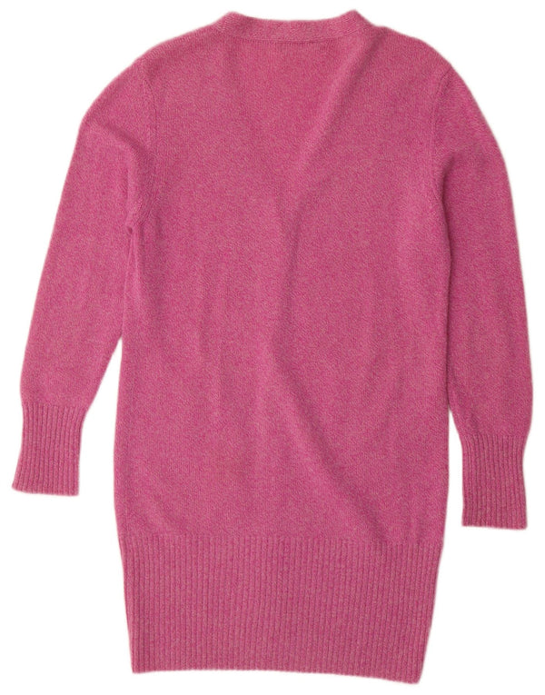 Andre Maurice Cardigan long pour femme en cachemire rose moyen UK 14