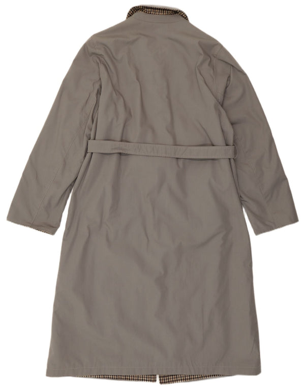 vintage Womens Réversible Pardessus réversible IT 46 Petit Gris Check