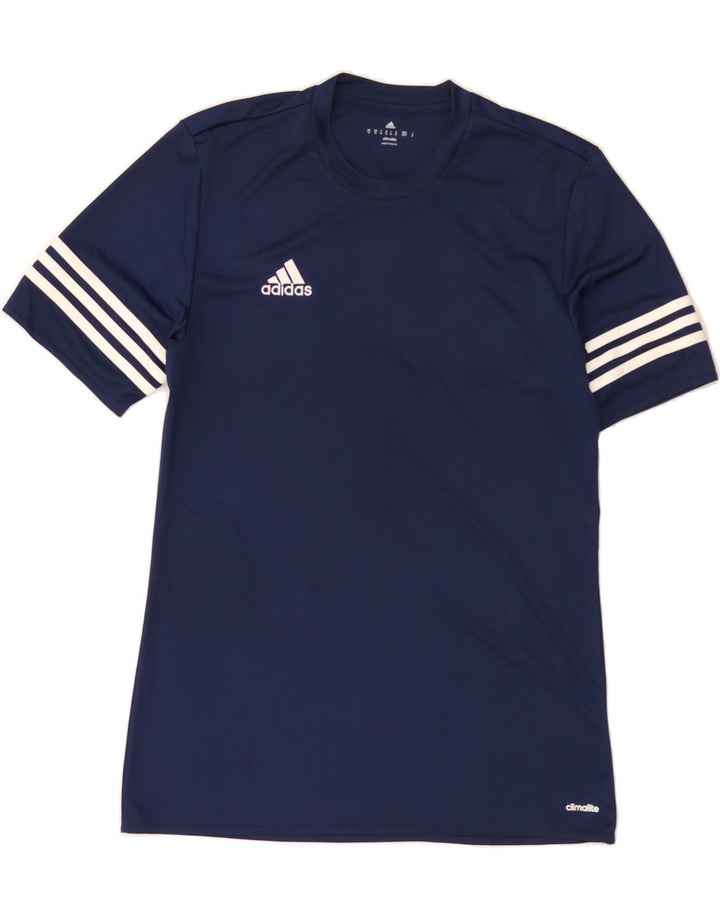 ADIDAS Mens Climalite T-Shirt Top Medium Navy Blue Polyester Vintage Adidas and Second-Hand Adidas from Messina Hembry 