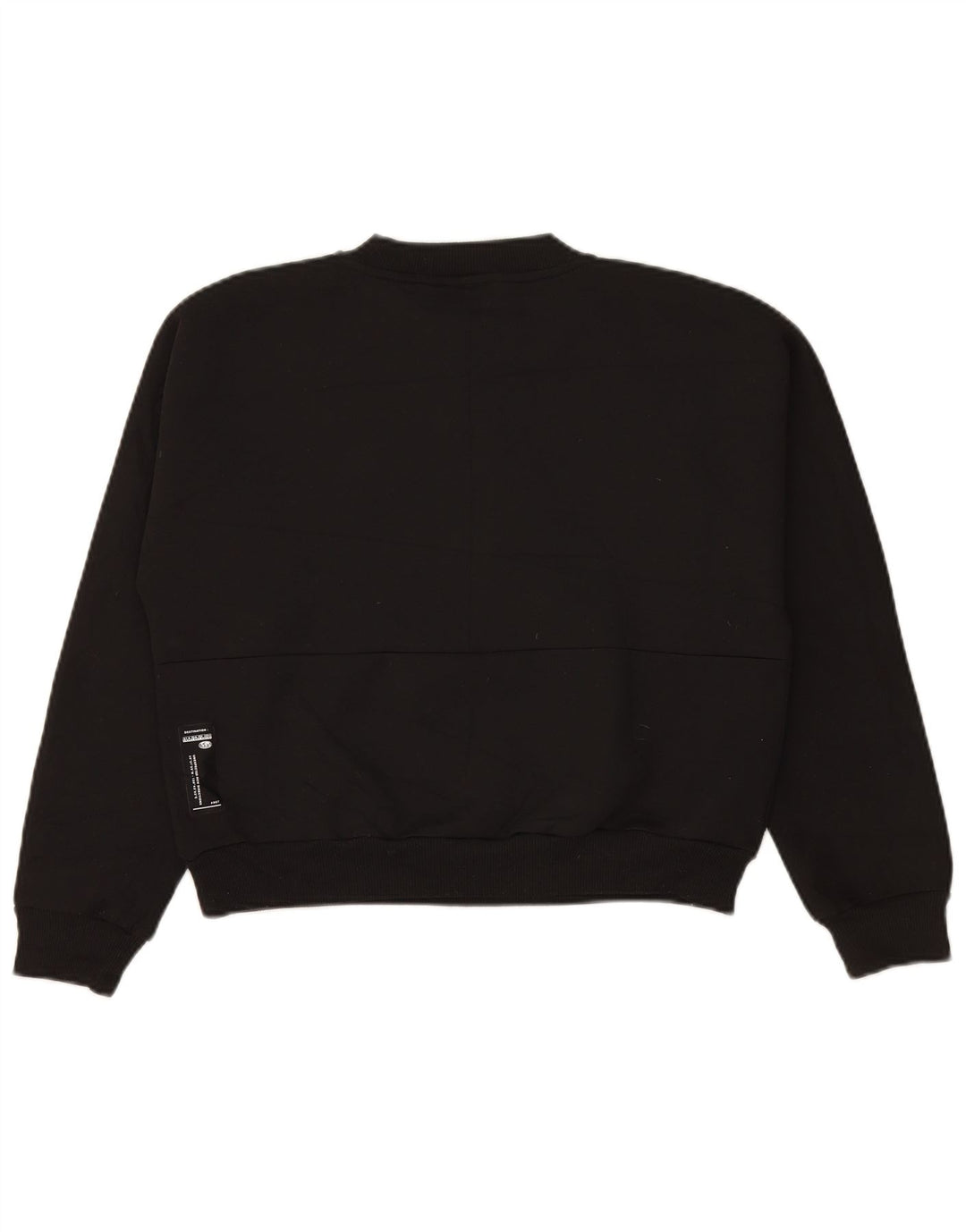 NAPAPIJRI Womens Oversized Crop Sweatshirt Jumper UK 10 Small Black