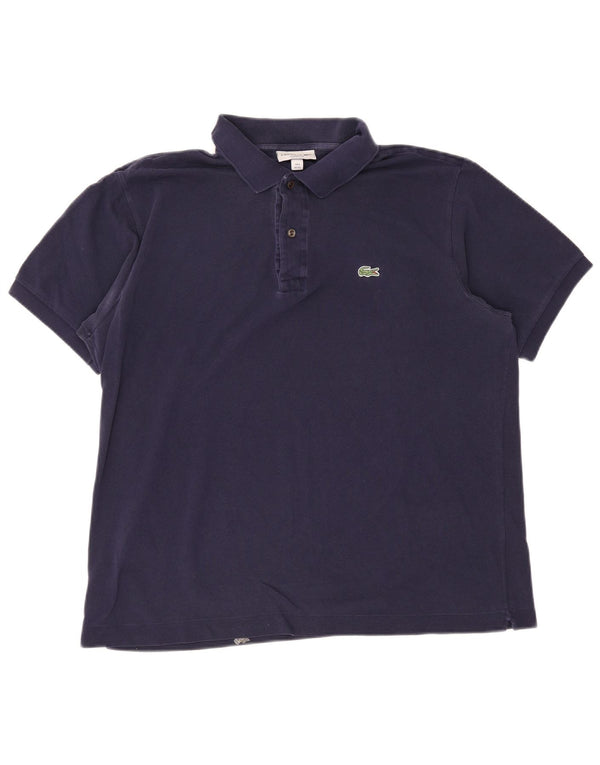 Lacoste Polo coupe classique pour homme Taille 6 XL Bleu marine Coton