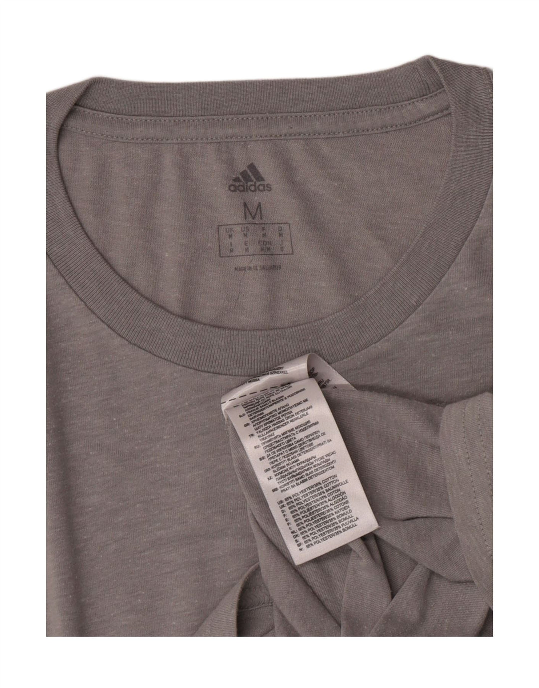 Adidas T-Shirt Homme Gris Moyen Polyester