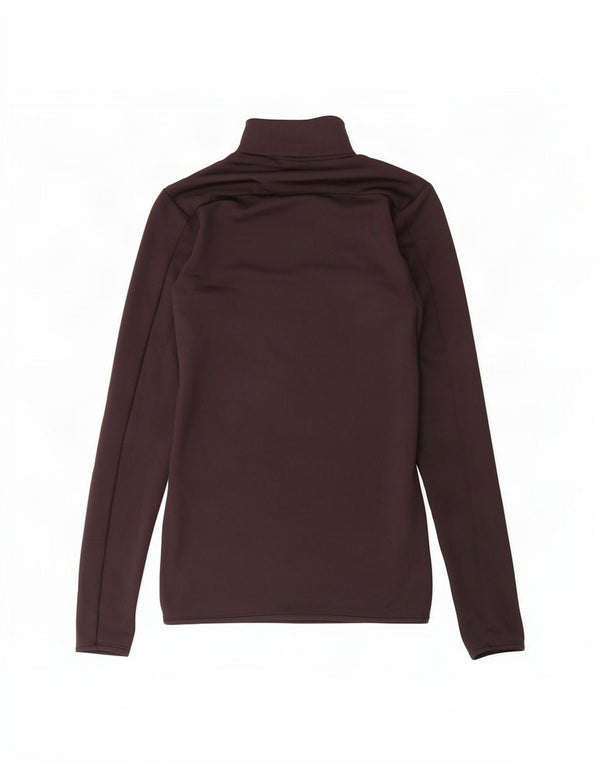 Zara Haut de survêtement à col zippé pour femme UK 10 Small Noir Polyester