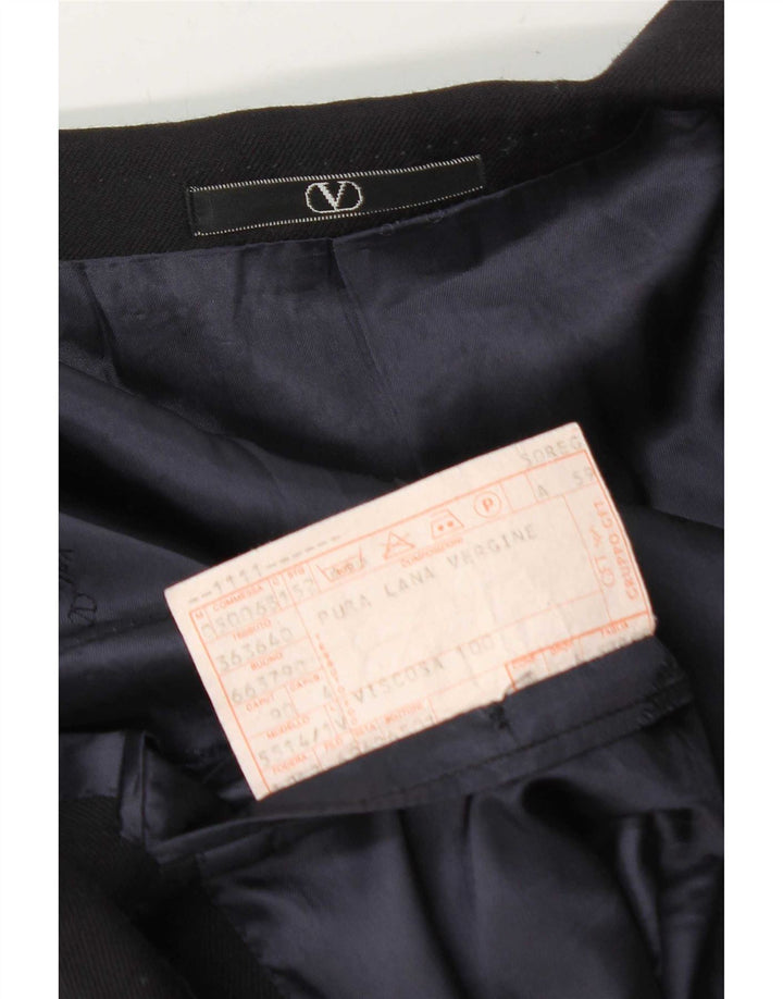 Valentino Veste Blazer 2 Boutons Homme IT 50 Large Bleu Marine Laine