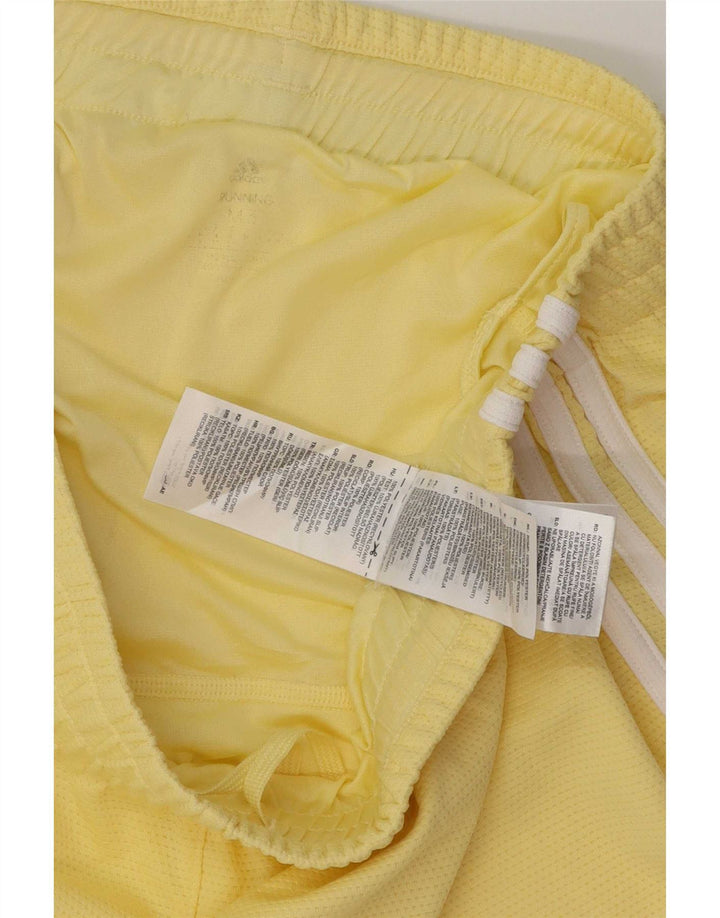 Adidas Short de sport pour femme UK 12 Polyester jaune moyen
