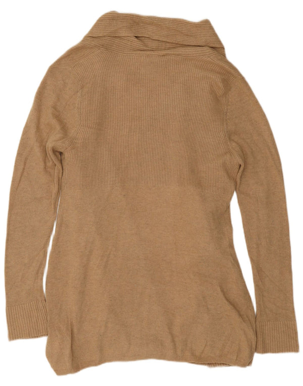 Phase Eight Pull cardigan ouvert long pour femme UK 14 Coton beige moyen