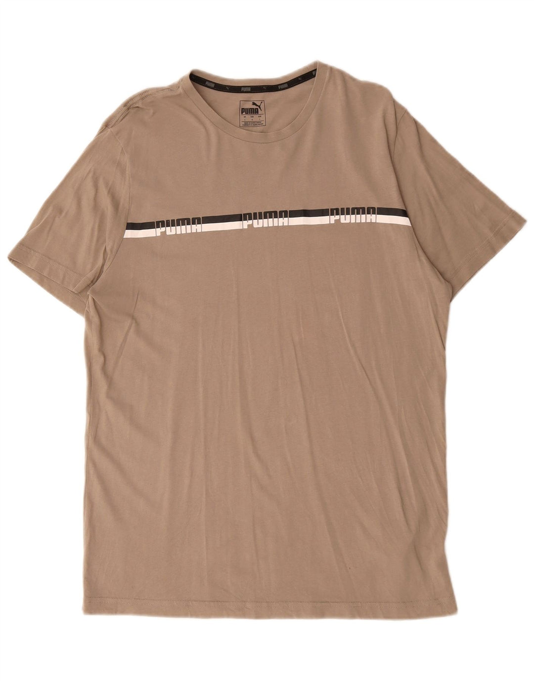 Puma T-shirt graphique pour hommes, grand coton beige