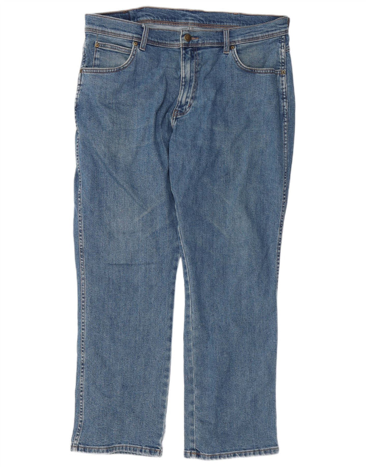 Wrangler Jean droit coupe droite W36 L30 pour homme en coton bleu