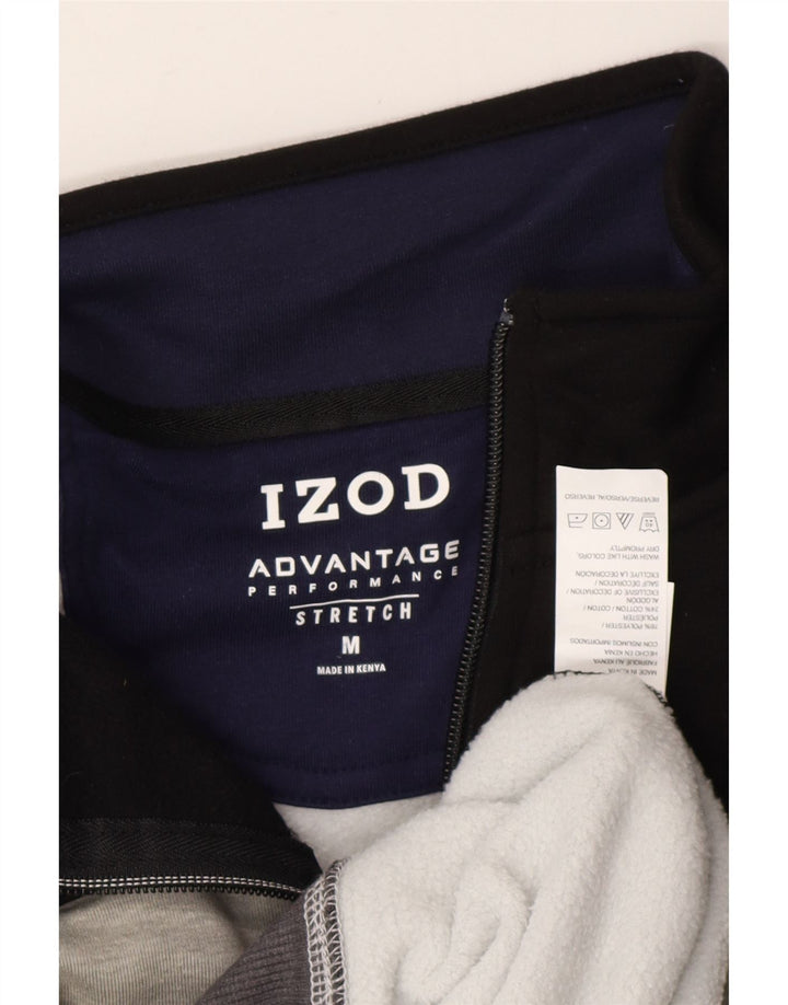 IZOD Sweat-shirt col zippé pour homme en polyester color block gris moyen