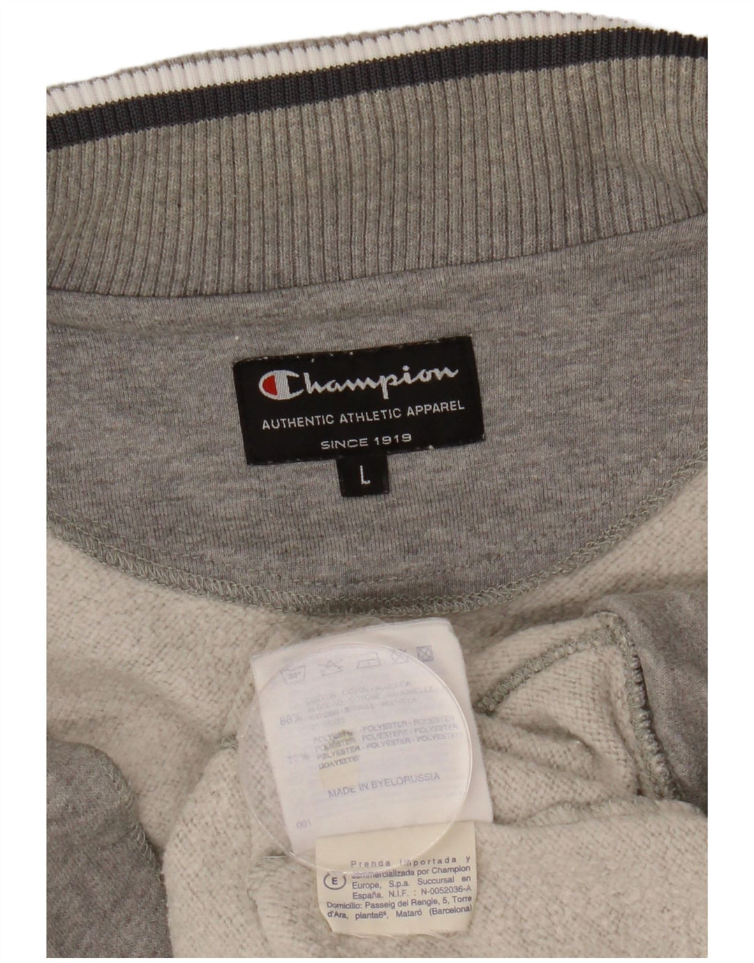 CHAMPION Veste de Survêtement Homme Large Gris Moucheté Coton