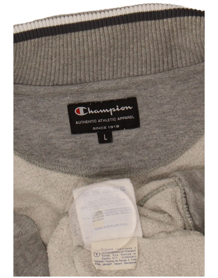 CHAMPION Veste de Survêtement Homme Large Gris Moucheté Coton