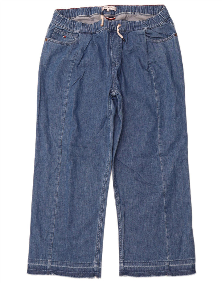 TOMMY HILFIGER Jean Capri à Jambe Large Fille 15-16 Ans W28 L23 Bleu Coton