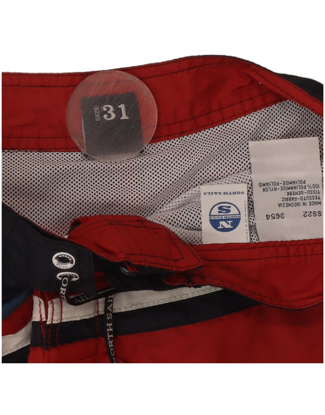 North Sails Short de Bain Graphique Homme Rouge Moyen Polyamide Colorblock