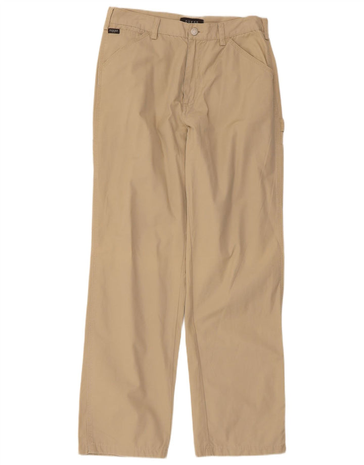 Guess Pantalon Cargo Droit Homme W32 L30 Beige Coton