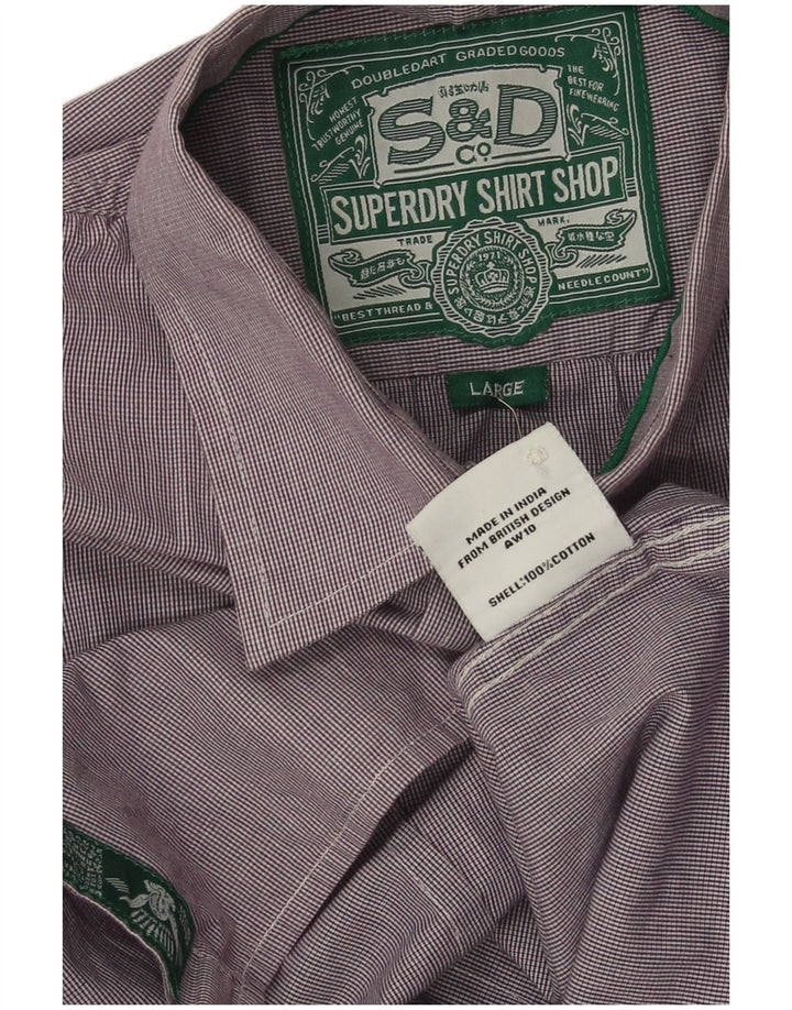 Superdry Chemise Homme Grand Carreau Violet Coton