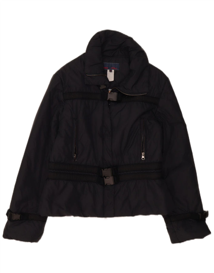 Les Copains Veste coupe-vent graphique pour femme IT 44 Medium Noir