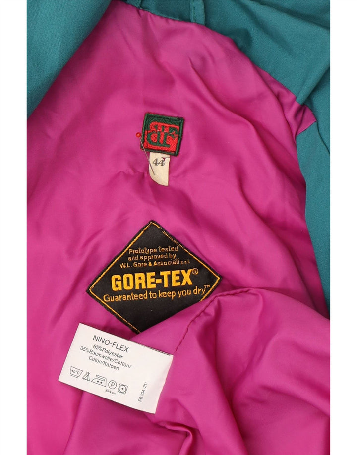 BELFE Womens Hooded Windbreaker Jacket EU 44 XL Blue Polyester