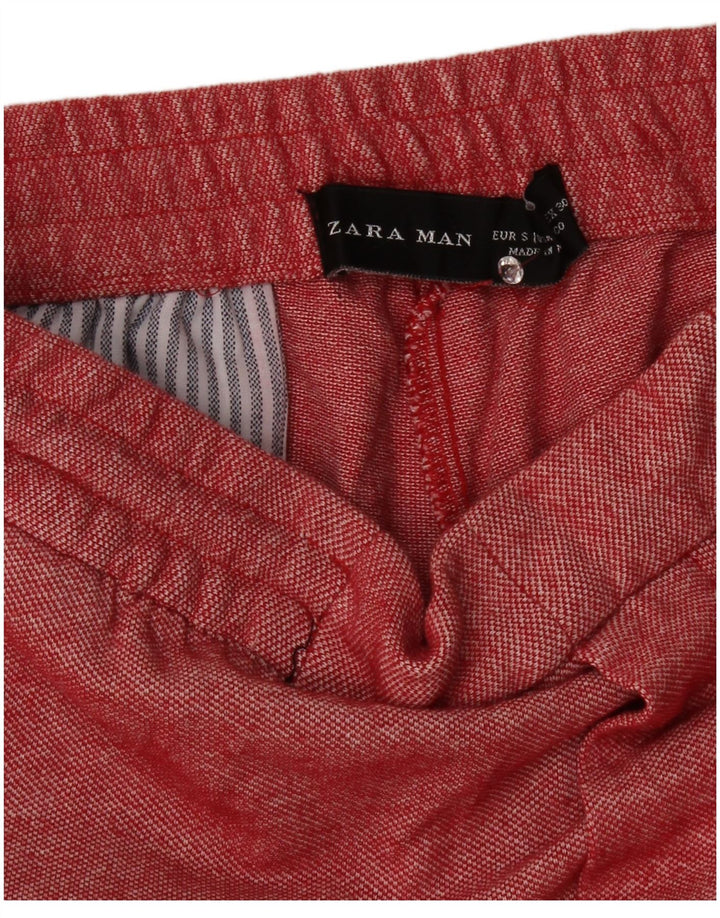 Zara Short Sport Homme Petit Rouge Moucheté