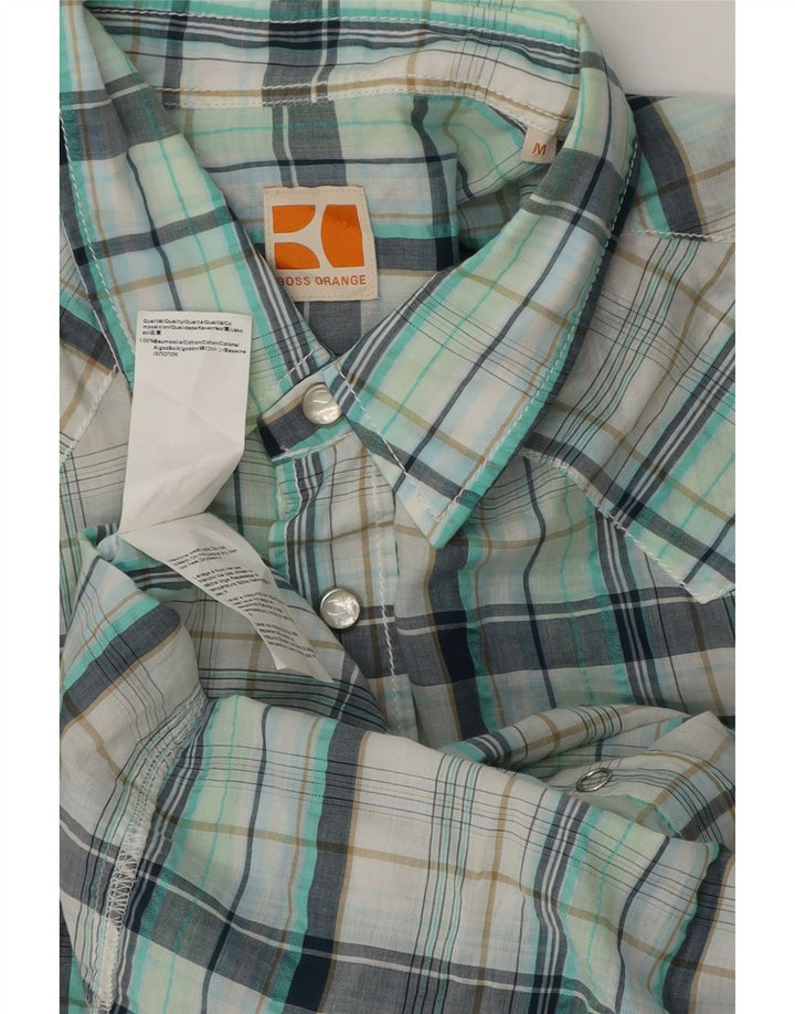 HUGO BOSS Chemise Homme Bleu Moyen à Carreaux en Coton
